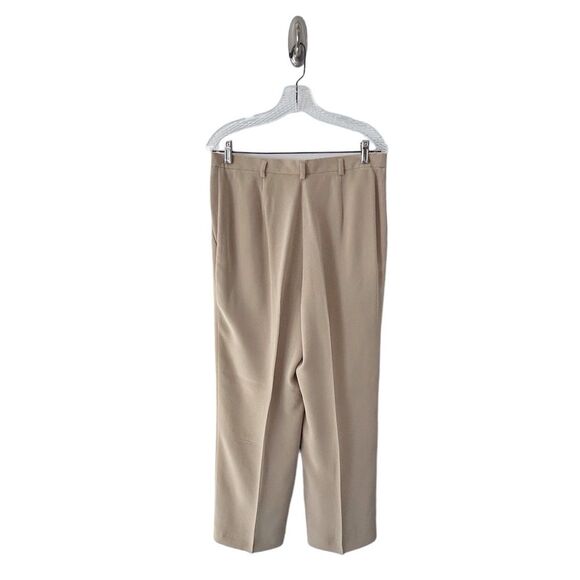 Jones New York Vintage Women’s Tan Silk Pleated High Rise Khaki Pants Size 12 - Picture 2 of 9